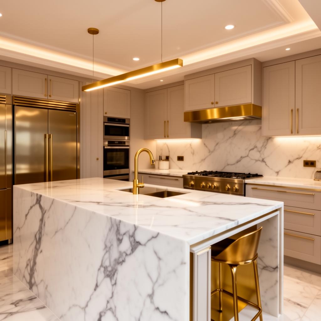 Marble & Brass Kitchen — Renovation project by Apex Builders Holdings
